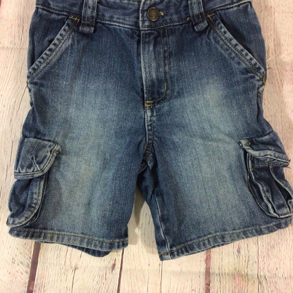 WonderKids Blue Denim Jean Cotton Cargo Shorts - Size 18 Months - Picture 3 of 9